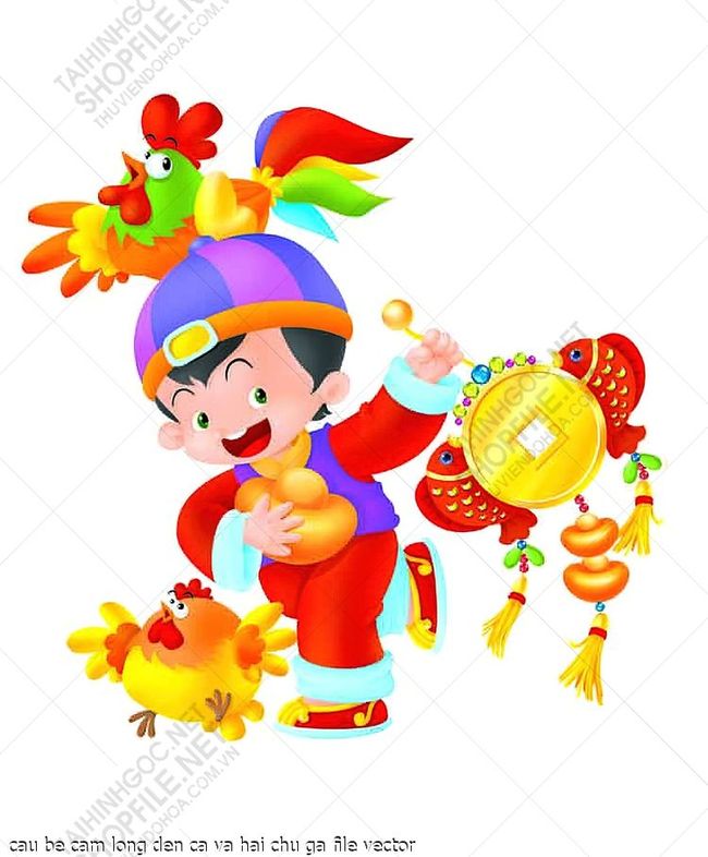 cau be cam long den ca va hai chu ga file vector